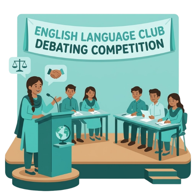 Teen at a debate podium with a microphone